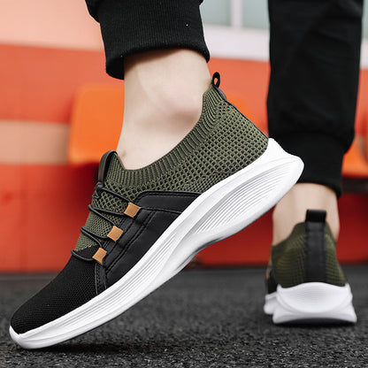 Ortopediske strikkede joggesko – Pustende slip-on-sko med komfortable innleggssåler og sklisikre såler